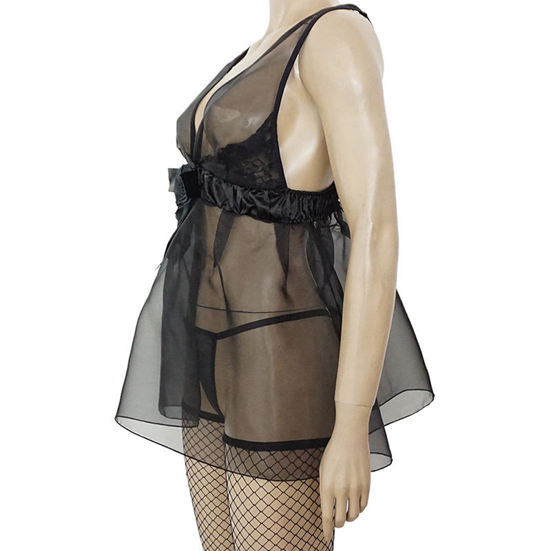 Wholesale Lingeries for Mature Women Plus Size Hot Transparent Babydoll Fancy Sleepwear Sexy Lingerie
