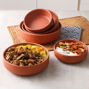 Juego de cuencos de cerámica hechos a mano, apto para microondas y horno, diseño moderno, plato de cerámica mexicana, plato de tapas de terracota - Product Image 4