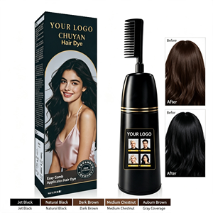Crème colorante permanente pour cheveux à l'extrait d'herbes naturelles avec pinceau intégré, logo personnalisé, qualité professionnelle - Product Image 1