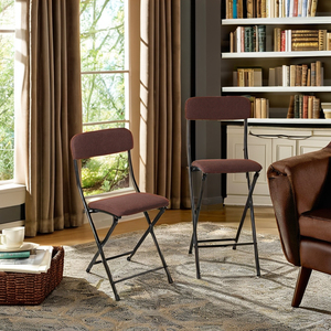 Fabric <strong>Seat</strong> and Back Folding <strong>Floor</strong> Chair with Foam Filling Iron Leisure Chair for Living Room and Bathroom Easy to Assemble - Product Image 4