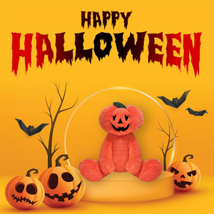 V378 Nuovo Creativo Adorabile Peluche a Forma di Zucca Arancione Spaventosa, Morbido Giocattolo Imbottito, Regalo Magico per Bambini e Bambine - Product Image 4