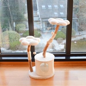 Árbol rascador para gatos de madera maciza, torre de escalada con cuerda de sisal, camas para gatos, diseño moderno, rama grande <span class=keywords><strong>real</strong></span>, lujo, moda, ecológico - Product Image 1