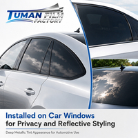 Película para Ventanas de Automóviles Tuman Strong Reflective Metal Deep Tint, 14% VLT, 90% UVR, 50% IRR, Control de Calor Solar para Ventanas de Coche