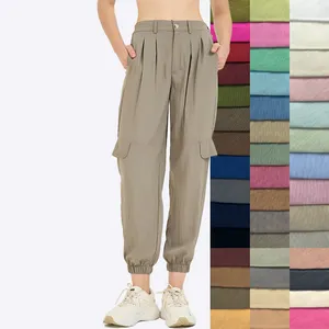 Nouvelle mode de style de rue taille haute poches pantalons de survêtement de jogging décontractés pantalons cargo fuselés pour femmes - Product Image 1