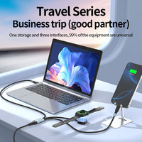 Cable Magnético Inalámbrico Tipo C 2 en 3 de 100W, Cable de Carga Rápida de 100W, Cable Multi-interfaz para iPhone y Reloj