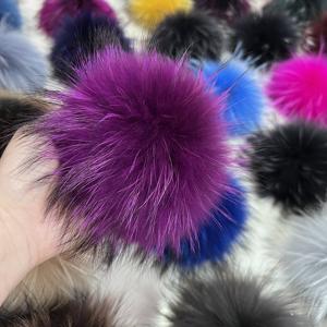 Pompones de Piel de Mapache Natural de Alta Calidad, Esponjosos, con Broche, 15 cm, Desmontables, para Tejer Gorros - Product Image 5