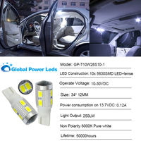 T10 194 10SMD LED 10-30V unpolare 501 Auto glühlampe für Seitens ignal licht