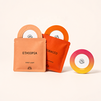 Boîte cadeau de luxe personnalisée imprimée biodégradable et écologique, finition mate quadricolore pour sachets de café filtre et sacs filtrants