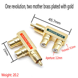 Tête de convertisseur audio pivotante <span class=keywords><strong>Lotus</strong></span> 1/2 plaqué <span class=keywords><strong>or</strong></span> - Product Image 2