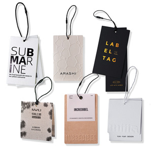 Étiquettes personnalisées de luxe pour vêtements avec nom et logo de marque, conception gratuite, étiquette de mode avec logo en ficelle pour vêtements - Product Image 3