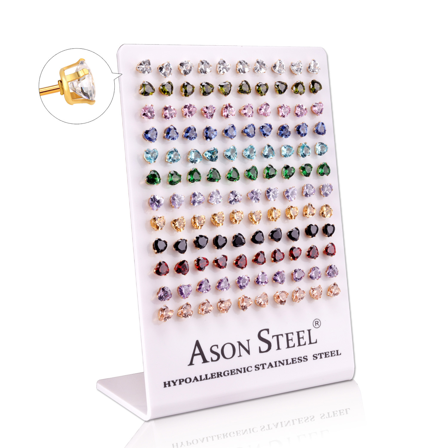 6mm heart-shaped mixed diamonds