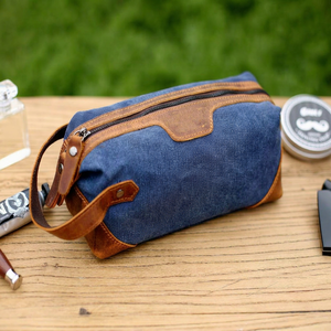 Bulk Custom Canvas Leather Dopp Kit Mens Travel Toiletry Bag Vintage Shaving <b>Case</b> Waterproof Cosmetic <b>Organizer</b> LCTB-0007B - Product Image 1