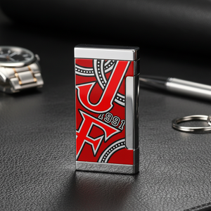Accendino a Gas JIFENG JF-116 con Doppia Fiamma, Design Elegante con Stampa Colorata, in Metallo, con Tagliasigari - Product Image 1