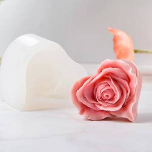 MUYULINS 2025 Popular Design 3D Heart-Shaped Rose DIY Silicone <b>Candle</b> <b>Mold</b> for Decoration - Product Image 3