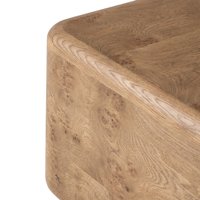 Table basse carrée minimaliste en bois massif et placage de bois de burl, fabriquée à la main, pour salon d'appartement moderne