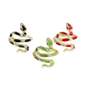 HJ145 Meilleures ventes Bagues <span class=keywords><strong>serpent</strong></span> ouvertes ajustables en émail coloré plaqué or 18K pour femmes, bijoux de déclaration pour le quotidien et les fêtes - Product Image 4
