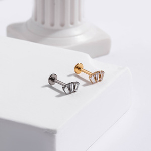 <strong>High</strong> <strong>Quality</strong> G23 Titanium F136 Geometric Zircon Moon Cartilage Earrings Piercing <strong>Jewelry</strong>
