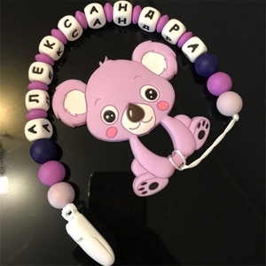 Hızlı kargo karikatür hayvan gıda sınıfı kemirgen diş kolye bebek çiğnemek oyuncak Wholesale toptan silikon diş kaşıyıcı - Product Image 5