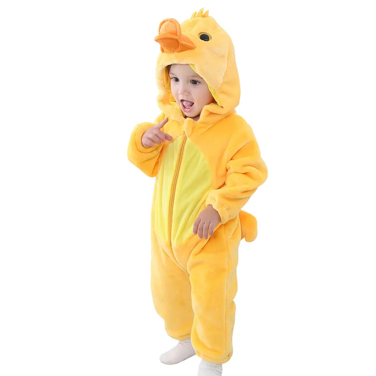 Neue Säuglingsstrampler Kleinkind Winterkleidung Outfit niedliches Entendchen Mädchen Junge Babykostüm