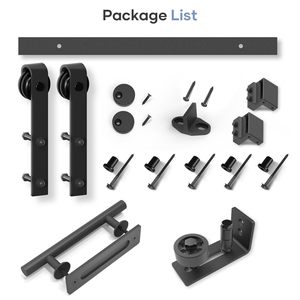 Complete Set Steel Movable Tracks <b>Barn</b> <b>Doors</b> Modern Fully Detachable Soft Closing Easy Assembly Durable Workshop Hotel Bedroom - Product Image 1