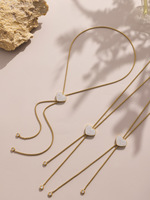 2025 vêtements d'hiver correspondant gland coeur 5A Zircon longue chaîne de chandail étanche en acier inoxydable bijoux