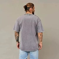 T-shirt Homme Oversize Rétro 100% Coton Épais OEM, Impression DTF DTG, Logo, Effet Délavé Acide, Vintage, Personnalisé