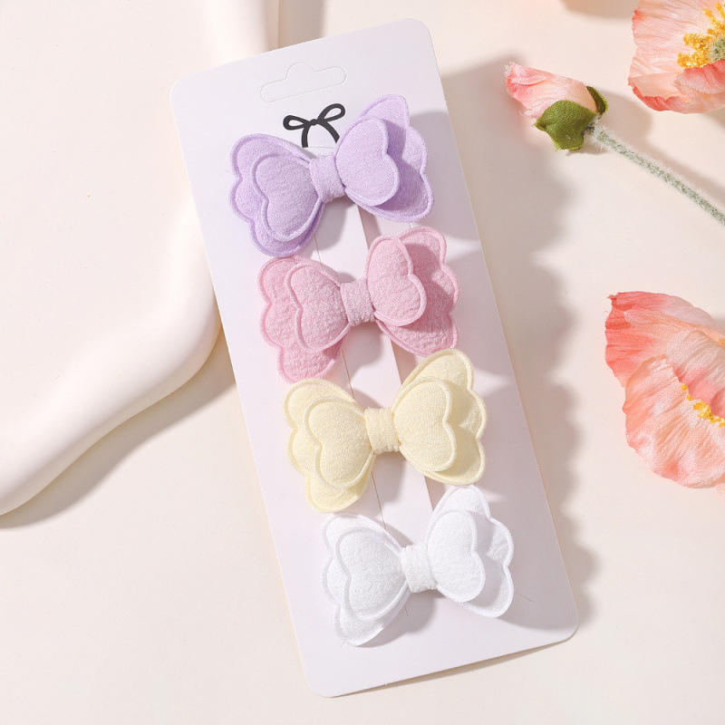 Wholesale Handmade Cute Fabric Bowknot Hairpins Custom Baby Girls Hair Clips with Flowers Bows Accessory for Kids' Hair Styling