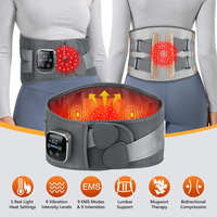 Ceinture de massage lombaire sans fil avec chaleur, vibrations et micro-courant pour soulager les douleurs dorsales, compresse chaude, attelle dorsale