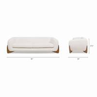 Ensemble de canapés modernes scandinaves nordiques en tissu bouclé sherpa blanc, meubles de salon