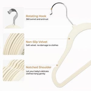 Percheros Modernos Antideslizantes para Ropa, Perchas de Terciopelo para Abrigos de Bebé, Paquete de 30 - Product Image 3