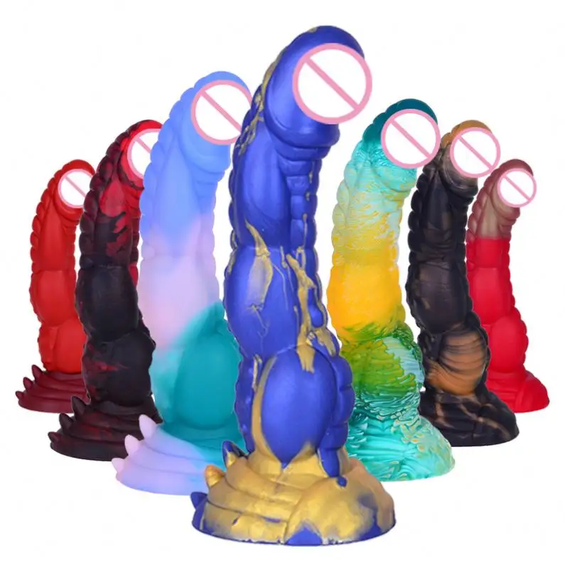 Животный Дракон огромный пенис 21 см Анальная точка реалистичный силиконовый Монстр фаллоимитатор секс-игрушки для женщин