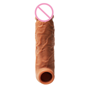 Flüssiges Silikon für Männer zur Verzögerung der Ejakulation, realistischer <span class=keywords><strong>Dildo</strong></span>-Kondom, wiederverwendbare Penisverlängerungshülle mit Noppen - Product Image 2