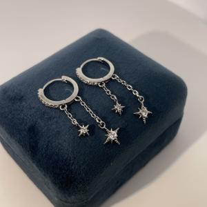 Boucles d'oreilles classiques et élégantes pour femmes Tianyu Gems, en laiton plaqué or, avec pierre en zircon cubique blanc, taille brillante, en forme d'étoile - Product Image 5