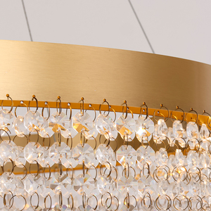 โคมไฟวิลล่าติดเพดานสีทองหรูหราทันสมัยโคมระย้าคริสตัลติดเพดาน K9ห้องนั่งเล่นของโรงแรม - Product Image 4