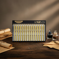 Stylo plume de luxe en laiton massif - Stylo professionnel pour cadres avec triple pointe polyvalente
