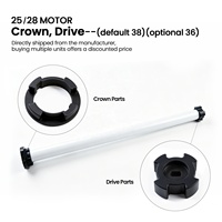 Motor Inteligente Recargable con Batería de Litio de 1.2nm, Control Remoto por WiFi y Aplicación Google, para Persianas Tubulares de 25mm para Ventanas