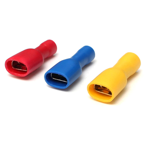 FDFD Series Male and Female Fully Insulated Cold Press Spade <b>Terminal</b> Connector AWG12-10 Brass Insulated Butt <b>Terminal</b> - Product Image 2