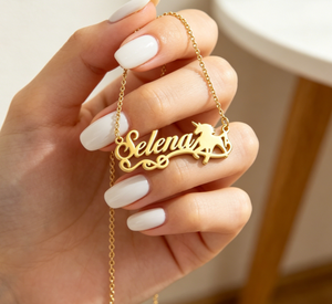Collar con Nombre <span class=keywords><strong>de</strong></span> Unicornio Personalizado, Cadena <span class=keywords><strong>de</strong></span> Acero Inoxidable Chapada en Oro, Joyería <span class=keywords><strong>de</strong></span> Moda, Colgante con Inicial <span class=keywords><strong>de</strong></span> Nombre Personalizado - Product Image 3