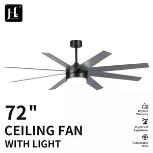 Ventilateur de plafond LED moderne avec 8 pales en contreplaqué et télécommande 6 vitesses, moteur DC silencieux pour salon - Product Image 3