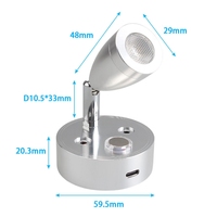 Lampe de lecture LED pour camping-car, bateau, lampe murale de chevet, projecteur LED 12V/24V DC