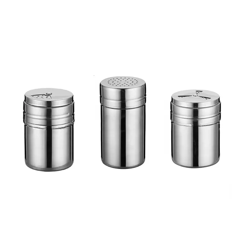 custom travel mini stainless steel black salt and pepper shaker set shakers