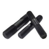 Double-end Carbon Steel Threaded Rod M14-M30 DIN975 Standard Metric Thread Grade 8.8 Black Zinc Plated Finish None Nuts
