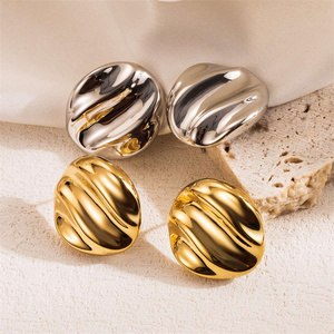 Custom Minimalist Zebra Round <strong>Earrings</strong> 18K Gold Plating Brass Cute <strong>Small</strong> <strong>Stud</strong> Earings for Women Girls - Product Image 3