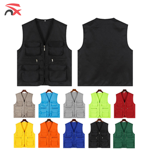 Gilet en polyester personnalisé à logo, multi-poches, sans manches, en maille, pour le <span class=keywords><strong>travail</strong></span> et les activités <span class=keywords><strong>de</strong></span> bénévoles – Vente en gros à prix réduit - Product Image 1