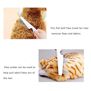 Peigne anti-puces pour animaux de compagnie, à dents fines en acier inoxydable, avec manche en plastique, pour chien et chat, pour éliminer les puces, les lentes et les poils lâches - Product Image 4