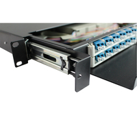 Panel Patch adaptor sudut dupleks LC Sm tipe dudukan rak 19 "1U 24 port