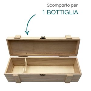 Boîte porte-bouteille en bois pour 1 bouteille avec couvercle et verrou de sécurité - Product Image 3