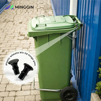 Matériau plastique PP moulé par injection durable pour poubelle à roulettes de 120L/240L avec verrouillage, noir, prix usine pour la gestion des déchets en extérieur