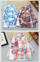 Nouveau manteau à manches longues en coton rayé pour bébés garçons et filles, printemps-automne 2019, 1-7 ans, chemise à carreaux pour enfants
