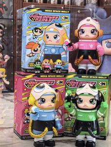 POPMART MEGA SPACE <span class=keywords><strong>MOLLY</strong></span> 400%+100% POWERPUFF GIRLS สีฟ้า ของแท้จากอนิเมะ ฟิกเกอร์ PVC แอคชั่น กล่องสุ่มตกแต่งบ้าน - Product Image 3